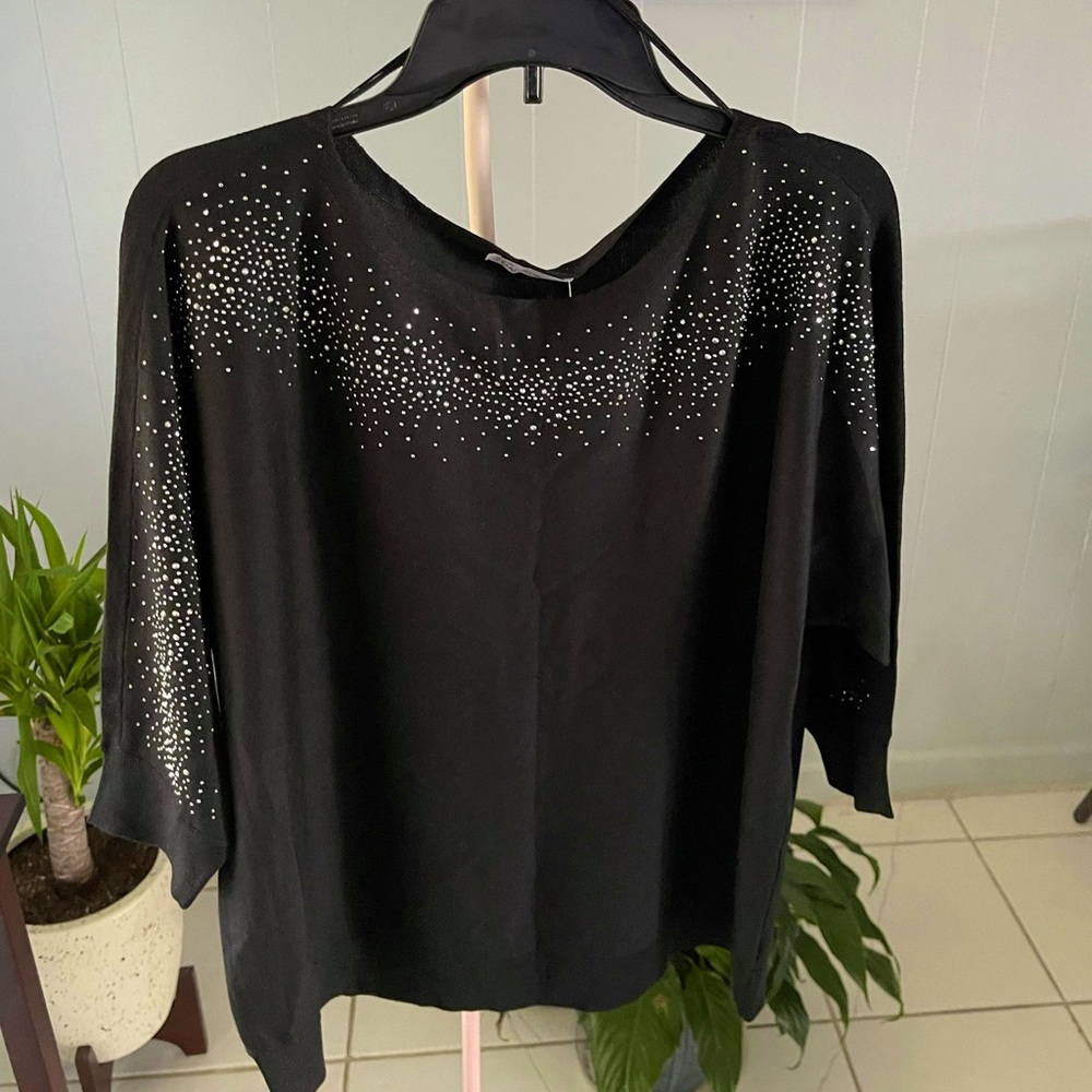 NEW Black Crewneck sweater 1X